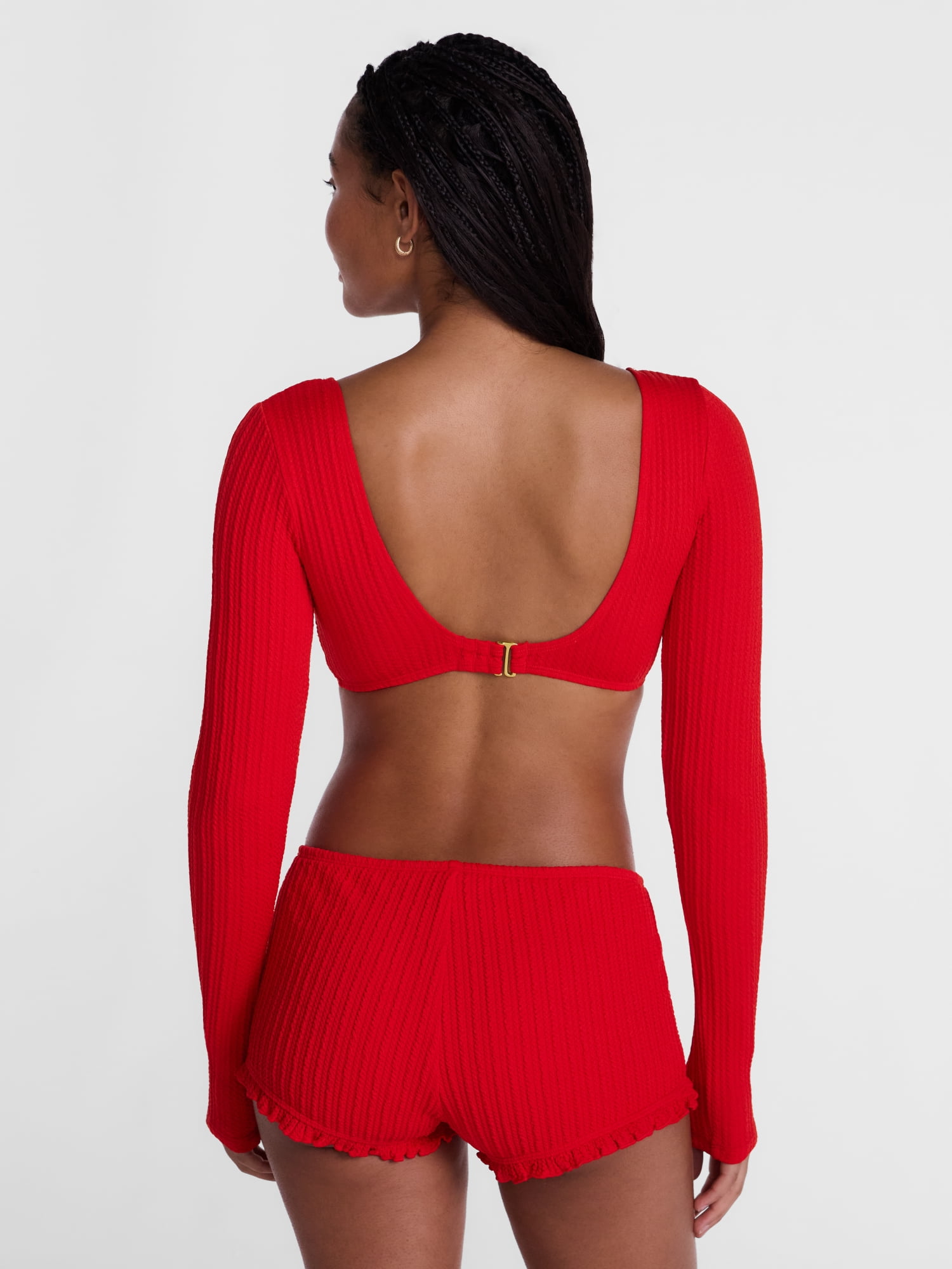 No Boundaries Sizzling Hot Swim Rash Guard with Long Sleeves, Women’s XXS-XXL