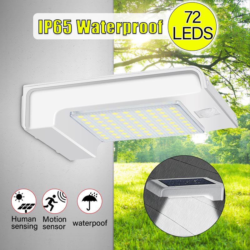 1-4pcs 72 LED Solar Power Gutter Security Wall Light Motion Sensor Lamp Outdoor 