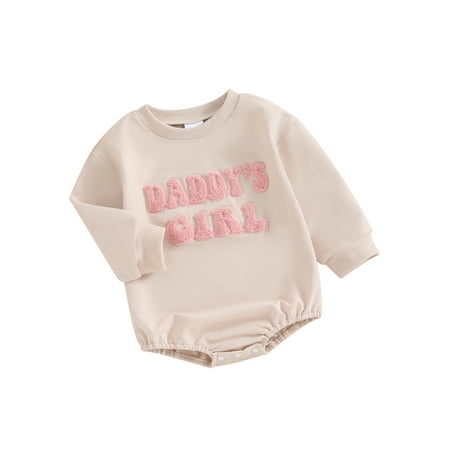 

Emmababy Toddler Girls Long Sleeve Letter Embroidery Casual Sweatshirt Romper
