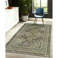 thumbnail image 4 of Leaves Area Rug with Non-Slip Backing, Vintage Art Watercolor Branches and Flowers on Charcoal Grey Background, Quality Carpet for Bedroom and Dorm Room, 4' X 5.7', Sage Green, by Ambesonne, 4 of 6
