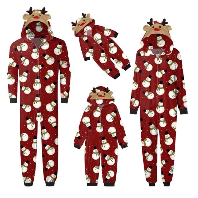 Conjuntos a juego con estampado de alce navideño para adultos y niños, peleles bonitos con capucha y cremallera, monos con apariencia familiar, novedad de 2023