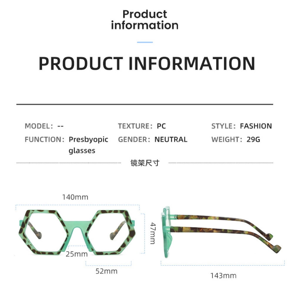 4 Pairs of Polygon Blue Light Blocking Reading Glasses 3.00 Oversized Tortoiseshell Presbyopic Glasses Stylish Candy Color Spring Hinge Readers +3.00