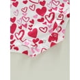 thumbnail image 7 of Bagilaanoe Newborn Baby Girl Valentine's Day Rompers Letter/Heart Print Flare Long Sleeve Bodysuit Dress + Headband 6M 12M 18M 24M Infant Casual One Piece Jumpsuit, 7 of 7