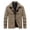Z8Khaki, variant on Men's Warm Plush Coral Velvet Solid Color Splice Jacket Stand Collar Pocket Classic Dailywear Leisure Coats Comfy Casual Overcoats
