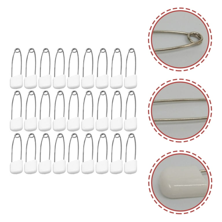 100pcs Plastic Ends Safety Pins Cloth Diaper Pins Bibs Pin Baby Nappy Pin 