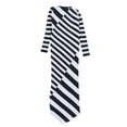 thumbnail image 2 of bar III Robe Chandail Asymétrique à Rayures pour Femmes, Bleu, Moyen, 2 of 2