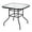Black-Square, variant on Outdoor Patio Table, Seizeen Metal Dining Bistro Table with Glass Top, Square Patio Table with Umbrella Hole, Square
