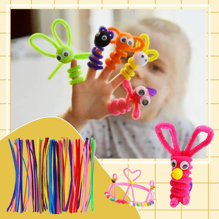 NRUDPQV Pipe Cleaners Glitter Pipe Cleaners Craft 100pcs12 Inch Craft  Supplies for For Kids Crafts Craft Supplies Art Supplies 