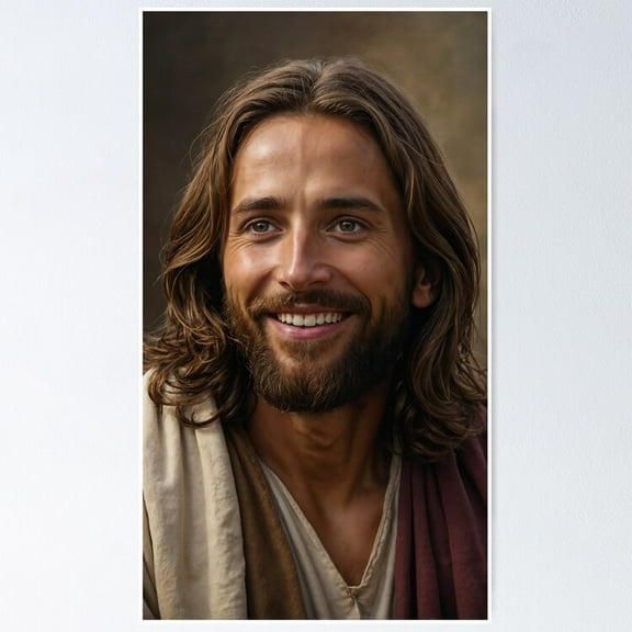 Kna Prints - Portrait O Jesus Christ Smiling Poster Wall Art Print For Home Decor, Living Room, Bedroom, Office, UNFRAMED-8x12