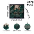 thumbnail image 2 of 9-Pack Velvet Christmas Tree Decorations Set - Shatterproof Christmas Balls Ornaments, Flocked Hanging Decor for Xmas Tree Wreath & Holiday, 2.95", 2 of 7
