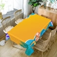 thumbnail image 5 of 60x84inches Beach Tablecloth for Hawaiian Decorations Blue Yellow Cartoon Summer Beach Rectangle Table Cloth Waterproof Fabric Table Covers for Summer Birthday Pool Surfboard Party Supplies, 5 of 7