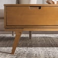 thumbnail image 5 of Walker Edison Mid Century Modern Storage Coffee Table Living Room Ottoman Storage Shelf, 22 Inch, Caramel, 5 of 5