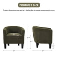 thumbnail image 4 of Bonzy Home Accent Barrel Chair Set of 2, Teddy Fleece Upholstered Club Chair with Armrest Small Reading Chair, for Living Room, Bedroom & Reception Room, Green, 4 of 8