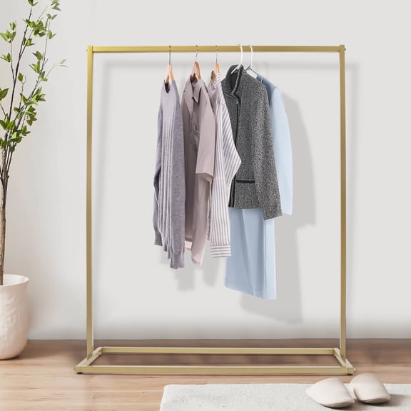 ToppiJoy 59in Hanging Clothes Rack, Metal Garment Rack for Home or Boutique Clothing Store Retail Display Rack