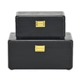 thumbnail image 3 of Sable Set of 2 Boxes with Gold Handles - Black, 3 of 10
