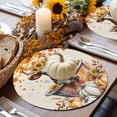 thumbnail image 6 of Fall Round Placemats Set of 4 Funny Cow Bathtub Place Mats Thanksgiving Woven Placemat Sunflower Pumpkin Maple Leaf Linen Circle Braided Table Mat for Kitchen Dining Table Party Home Decor 15 Inch, 6 of 9