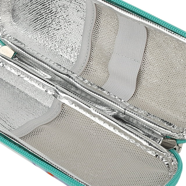 Insulin Cooling Bag, Insulin Cooler Case Professional Insulated Marble Green EVA Safe for Diabetic Supplies for Elderly