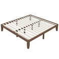 thumbnail image 2 of Costway King Modern Rubber Wood Plywood Standard Bed, Brown Cherry, 2 of 10