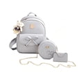 thumbnail image 2 of Hyknon 3Pcs Backpack Set for Women, Cute Bowknot Backpack Set with Crossbody Bag & Wallet, Flower Crossbody Bag with Adjustable Straps, Pendant Casual Daily Daypack for Shopping Casual Outing, Gray, 2 of 8