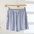 thumbnail image 3 of Ohufall Summer Pj Shorts for Women Cute Stripe Printed Elastic Waist Drawstring Modal Pajama Short Fashion Loose Comfy Home Lounge Sleepwear with Pockets, 3 of 3