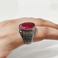 thumbnail image 5 of AAA Ruby Corundum Mens Ring, Natural Ruby Corundum Ring, July Ring, Silver Jewelry, 925 Silver Ring, Gift, Heavy Mens Ring, Arabic Design, Ottoman Style Ring, Christmas, Turkey Mens Signet Ring, 5 of 7