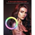 thumbnail image 2 of 8" LED Ring Light with Aluminum Alloy Shell and Tripod, 3 Modes with 11-Level Brightness Color Temp 2700K-5500K for Live Stream - EGL-03, 2 of 5