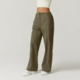 thumbnail image 6 of Women's Zip Front Palazzo Pants with Cargo Pockets High Waist Comfortable Wide Leg Trousers in Soft Cotton, 6 of 8