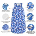 thumbnail image 2 of All-year-around Cute Baby Sleep Sack 6-12 Months Rayon Made from Bamboo Sleeping Bag 1.0 Tog Premium 2-Way Zipper Baby Wearable Blanket - Blue Dessert, 2 of 6
