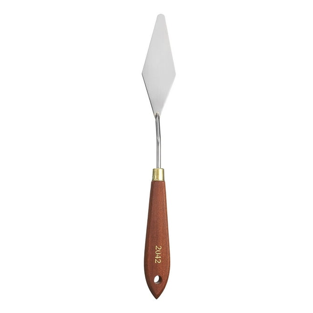 Herramienta de Pintura con Cuchillo de Paleta Uxcell 3.54" x 1.18" Hoja de Gota de Acero Inoxidable 9.45" de Longitud Espátula Cuchillo de Paleta para Óleo Acrílico Lienzo, Rojo/Plata