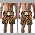 thumbnail image 3 of luoweisi Men's Beach Shorts Quick Dry Swim Trunks with Mesh Lining Sunflower Skull XL, 3 of 5