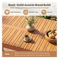 thumbnail image 6 of Acacia Wood Dining Table Outdoor, 4-6 Person Patio Table, Garden Furniture, Natural Finish, Slatted Tabletop, 49x27.5 inch, 6 of 9