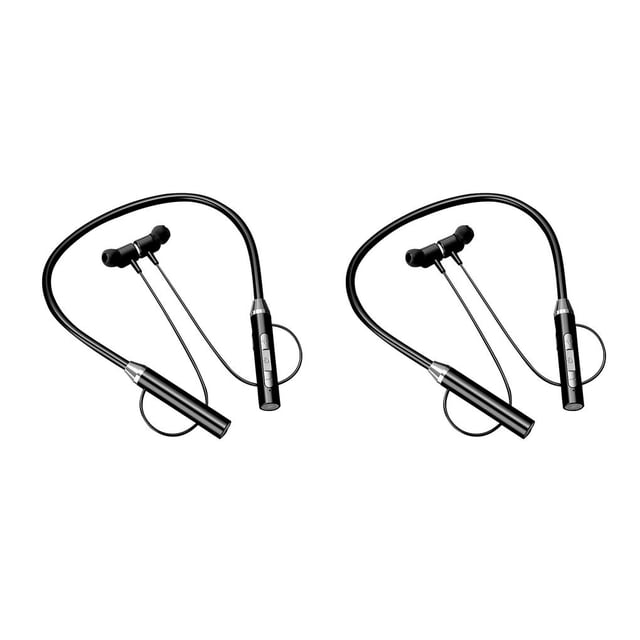 Seitruly Auriculares Auriculares Auriculares compatibles con Bluetooth Auriculares deportivos impermeables recargables Suministro de llamadas de voz para Negro 2piezas