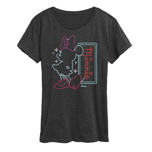Disney - Minnie Mouse - Highlight Outline of Minnie - Women's Short Sleeve Graphic T-Shirt