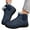 a-Blue, variant on Winter Boots for Women Black Fleece Lined Slip on Ankle Snow Booties Lightweight Outdoor Walking Shoes