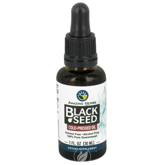 Amazing Herbs Premium Black Seed Oil 1 Ounce, Pack of 2