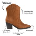 thumbnail image 6 of Journee Collection Womens Becker Pointed Toe Stacked Western Booties, 6 of 7