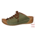 thumbnail image 4 of Women's Tie Wedge Slippers-Women's Solid Color Fish Mouth Sandals,Lace Up Thick Sole Slides Sold by WHLBF 37, 4 of 9