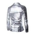 thumbnail image 4 of Herrnalise Men's Autumn And Winter Fashion Personality Solid Color Casual Suit Jacket Silver, 4 of 5