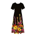 thumbnail image 4 of IROINNID Summer Dresses for Women 2024, Wedding Guest Maxi Dresses for Women , Round Neck and Short Sleeve Printed Flowy Casual Vacation Dresses, 4 of 4