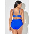 thumbnail image 4 of Swimsuits for All Mentor Tie Front Shirred High Waist Bikini Set, 4 of 5