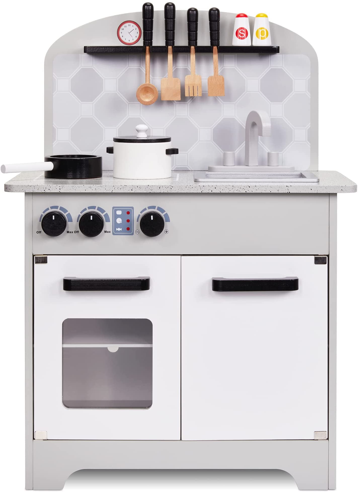 Qaba Large Play Kitchen with Full Set of Appliances for a Modern