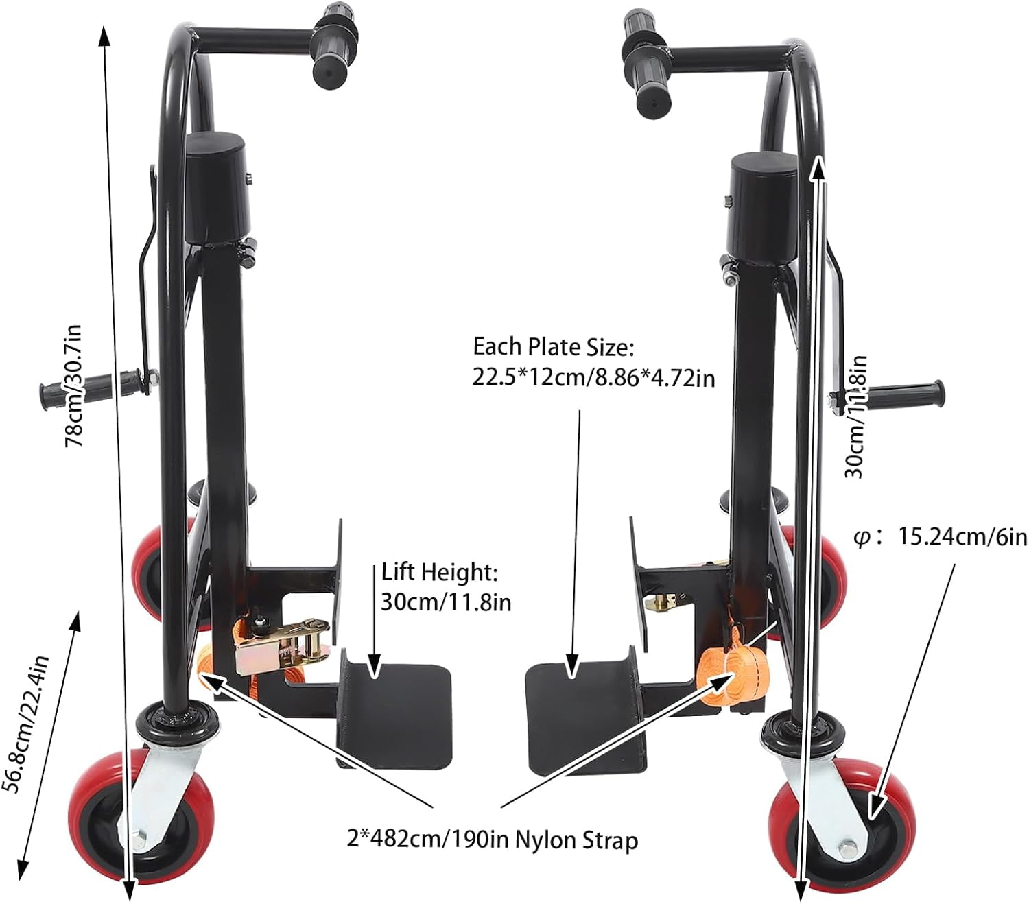 1300lbs Furniture Mover Equipment Pake Handling Tools with Swivel Casters and 11.8" Lift Height,Manual Furniture Move Heavy Duty Moving Dolly for Moving Refrigerator,Sofa,Piano