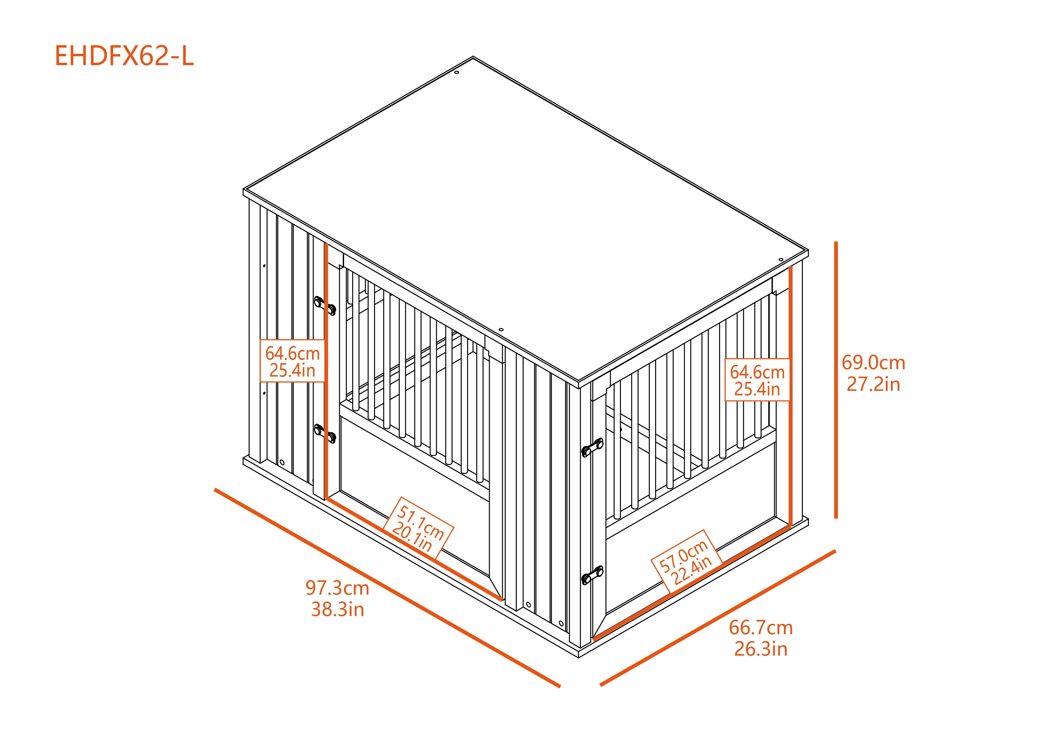 New Age Pet® ECOFLEX® Flexi Door Large Dog Crate in Off White with Brushed Stainless Bars