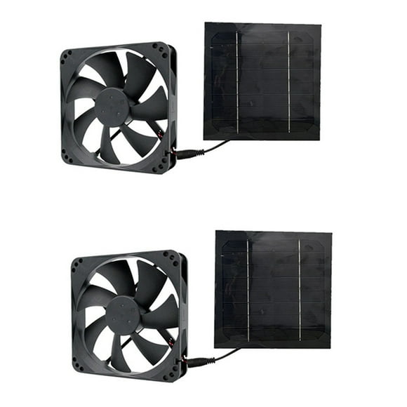 2 Uds 20W 6 Pulgadas Kit de Ventilador de Escape Solar Extractor de Aire Mini Ventilador Ventilador Alimentado por Panel Solar para Casa de Pollo de Perro