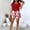 Red, variant on Morttic Women's Short Sleeve Tee & Printed Shorts Set – Solid Top with Patterned Bottom Spring/Summer Casual Wear Purple，XXL