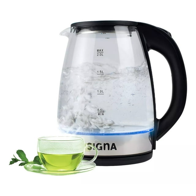 Cafetera Tetera Vidrio Eléctrica Hervidor Agua Acero Inox 2l