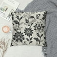 thumbnail image 2 of Creowell Black Grey White Pillow Covers 18x18 Inch Dahlia Floral Decor Throw Pillows Spring Summer Modern Geometry Flower Outdoor Decorative Cushion Cases for Sofa Couch Bed Decorations, 2 of 5