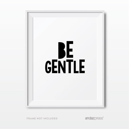 Be Gentle, Be Graceful Black Nursery Kids Room Wall Art, Modern Black and White, 2-Pack