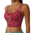 thumbnail image 2 of Daiia Abstract Red Marble Printed Women's Sports Bra, Breathable Activewear Bra with U-Back Design and Removable Pads, Comfortable and Supportive for Yoga, Workout-Small, 2 of 8