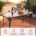 thumbnail image 5 of Pirecart Outdoor Glass Table with Umbrella Hole, Patio Dining Table for 6, for Garden, Balcony, Backyard, Poolside, Lawn, Gray, 5 of 8